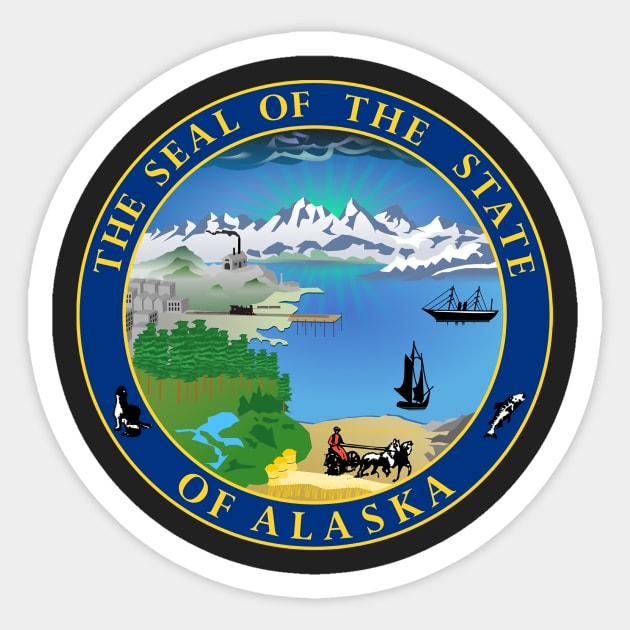 The Seal of the State of Alaska Sticker by Flags of the World